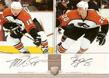 2006-07 Be A Player Portraits - Dual Signature Portraits #DS-RU Mike Richards / R.J. Umberger Front