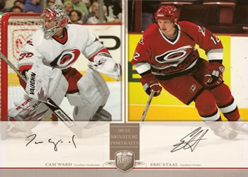 2006-07 Be A Player Portraits - Dual Signature Portraits #DS-WS Cam Ward / Eric Staal Front