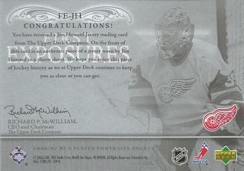 2006-07 Be A Player Portraits - First Exposures #FE-JH Jimmy Howard Back