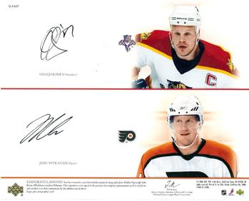 2006-07 Be A Player Portraits - Quadruple Signature Portraits #Q-KKJP Saku Koivu / Olli Jokinen / Miikka Kiprusoff / Joni Pitkanen Back