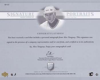 2006-07 Be A Player Portraits - Signature Portraits #SP-AT Alex Tanguay Back