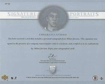 2006-07 Be A Player Portraits - Signature Portraits #SP-MJ Milan Jurcina Back