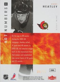 2006-07 Flair Showcase - Hot Numbers Parallel #HN31 Dany Heatley Back