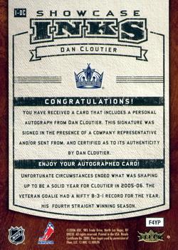 2006-07 Flair Showcase - Showcase Inks #I-DC Dan Cloutier Back