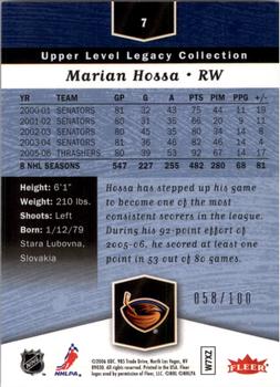 2006-07 Flair Showcase - Legacy Collection #7 Marian Hossa Back