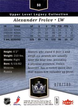 2006-07 Flair Showcase - Legacy Collection #50 Alexander Frolov Back