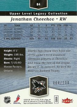 2006-07 Flair Showcase - Legacy Collection #84 Jonathan Cheechoo Back
