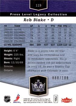 2006-07 Flair Showcase - Legacy Collection #119 Rob Blake Back