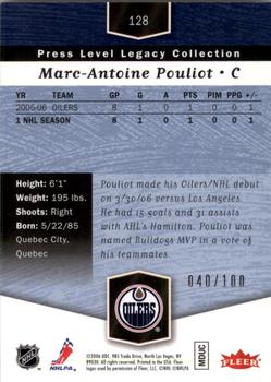 2006-07 Flair Showcase - Legacy Collection #128 Marc-Antoine Pouliot Back