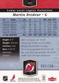 2006-07 Flair Showcase - Legacy Collection #187 Martin Brodeur Back