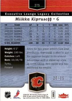 2006-07 Flair Showcase - Legacy Collection #275 Miikka Kiprusoff Back