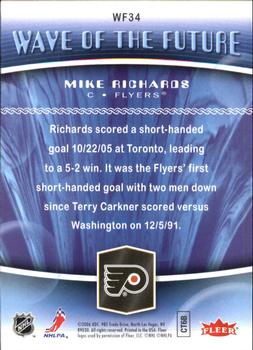 2006-07 Flair Showcase - Wave of the Future #WF34 Mike Richards Back