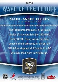 2006-07 Flair Showcase - Wave of the Future #WF36 Marc-Andre Fleury Back