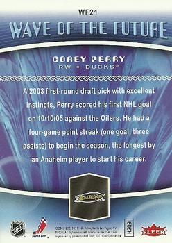 2006-07 Flair Showcase - Wave of the Future #WF21 Corey Perry Back