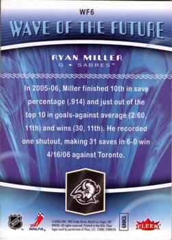 2006-07 Flair Showcase - Wave of the Future #WF6 Ryan Miller Back
