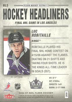 2006-07 Fleer - Hockey Headliners #HL5 Luc Robitaille Back