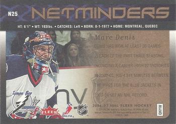 2006-07 Fleer - Netminders #N25 Marc Denis Back