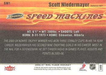 2006-07 Fleer - Speed Machines #SM1 Scott Niedermayer Back