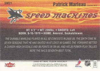2006-07 Fleer - Speed Machines #SM21 Patrick Marleau Back