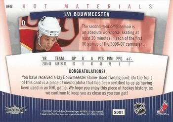 2006-07 Fleer Hot Prospects - Hot Materials #HM-JB Jay Bouwmeester Back