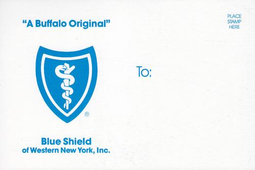 1985-86 Blue Shield Buffalo Sabres Postcards #NNO Tom Barrasso Back