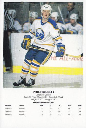 1985-86 Blue Shield Buffalo Sabres Postcards #NNO Phil Housley Front