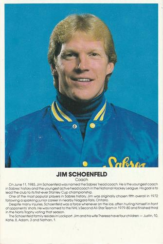 1985-86 Blue Shield Buffalo Sabres Postcards #NNO Jim Schoenfeld Front