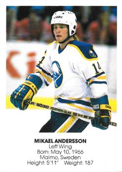 1985-86 Blue Shield Buffalo Sabres Small #1 Mikael Andersson Front
