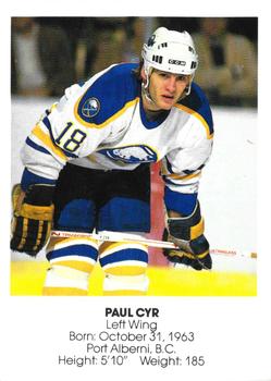 1985-86 Blue Shield Buffalo Sabres Small #5 Paul Cyr Front