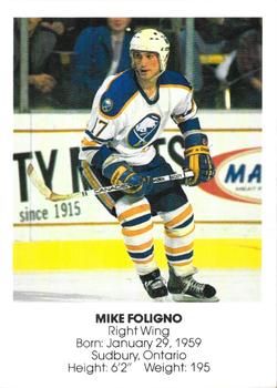 1985-86 Blue Shield Buffalo Sabres Small #9 Mike Foligno Front
