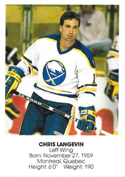 1985-86 Blue Shield Buffalo Sabres Small #16 Chris Langevin Front