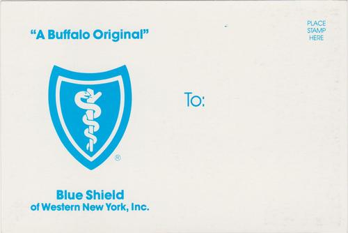 1986-87 Blue Shield Buffalo Sabres Postcards #NNO Gilbert Perreault Back