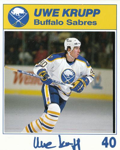 1987-88 Blue Shield Buffalo Sabres #NNO Uwe Krupp Front