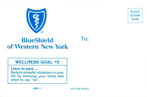 1992-93 Blue Shield Buffalo Sabres Postcards #NNO Dale Hawerchuk Back