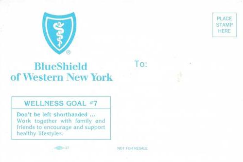 1992-93 Blue Shield Buffalo Sabres Postcards #NNO Randy Moller Back