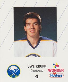 1988-89 Wonder Bread/Hostess Buffalo Sabres #NNO Uwe Krupp Front