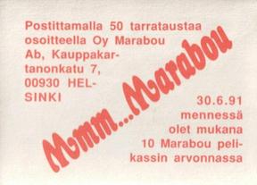 1991 Semic Jaakiekon MM (Finnish) Stickers #14 Pauli Järvinen Back
