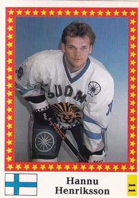 1991 Semic Hockey VM (Swedish) Stickers #11 Hannu Henriksson Front
