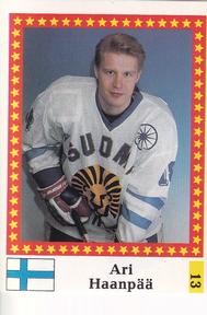 1991 Semic Hockey VM (Swedish) Stickers #13 Ari Haanpää Front