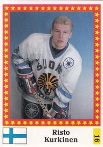1991 Semic Hockey VM (Swedish) Stickers #16 Risto Kurkinen Front