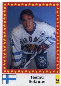 1991 Semic Hockey VM (Swedish) Stickers #21 Teemu Selanne Front