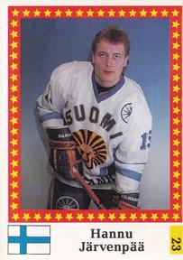 1991 Semic Hockey VM (Swedish) Stickers #23 Hannu Järvenpää Front
