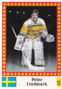 1991 Semic Hockey VM (Swedish) Stickers #27 Peter Lindmark Front