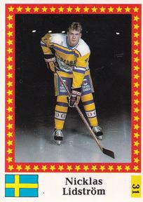 1991 Semic Hockey VM (Swedish) Stickers #31 Nicklas Lidstrom Front