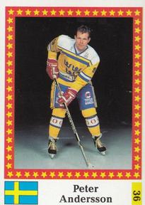 1991 Semic Hockey VM (Swedish) Stickers #36 Peter Andersson Front
