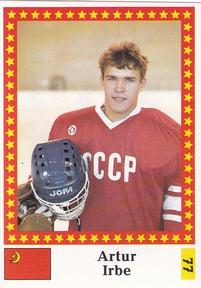 1991 Semic Hockey VM (Swedish) Stickers #77 Arturs Irbe Front