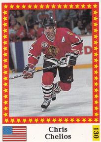 1991 Semic Hockey VM (Swedish) Stickers #130 Chris Chelios Front