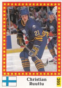 1991 Semic Hockey VM (Swedish) Stickers #205 Christian Ruuttu Front