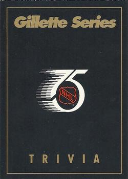 1991-92 Gillette Series #NNO Smythe Division Trivia Front