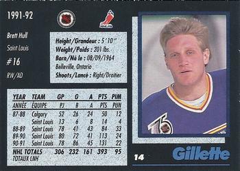 1991-92 Gillette Series #14 Brett Hull Back